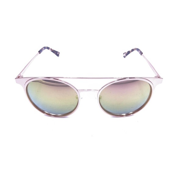 Ramy Brook Rose Gold Metal Round Sunglasses Mirror Gray Lens 52-19 140 Men Women - Picture 2 of 12